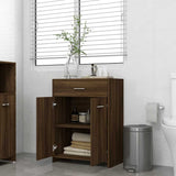 Bathroom Cabinet Brown Oak 60x33x80 cm Engineered Wood 815665