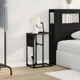 Bedside Cabinet Black Oak 41.5 x 26 x 60.5 cm Engineered Wood 859600