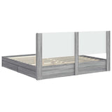 Bed Frame with Storage and Headboard Grey Sonoma 200 x 200 cm 3414000