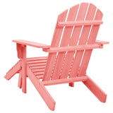Garden Adirondack Chair with Ottoman Solid Fir Wood Pink 315867