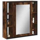 ZNTS Bathroom Mirror Cabinet Smoked Oak 60x16x60 cm Engineered Wood 842428