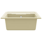 Kitchen Sink with Overflow Hole Oval Beige Granite 147103