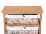 5 Drawer Dresser Wicker Basket Storage Shelf Unit Wooden Frame Home Organisation Cabinet Bedroom T3398P344191