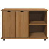 Rolling Cabinet Honey Brown 100 x 39 x 65.5 cm Solid Pine Wood 42028384