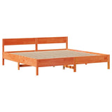Bed Frame without Mattress Wax Brown 200x200 cm Solid Wood Pine 3306917