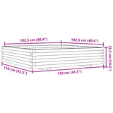 Garden Planter White 110x110x26.5 cm Solid Wood Pine 847324