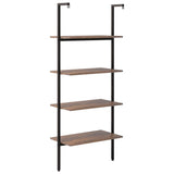4-Tier Leaning Shelf Dark Brown and Black 64x35x152.5 cm 336383
