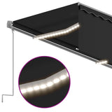 Manual Awning with Solar LED 5 x 3 m Anthracite 100% Polyester 3069464