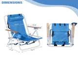 Folding Beach Chair Set of 2 for Adults, 4 Position Portable Backpack Foldable 58135440