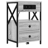 Bedside Cabinet with Drawer 2 pcs Grey Sonoma 40 x 31 x 60 cm 859467
