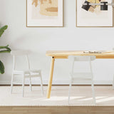 Dining Chair 2 pcs White 43 x 44.5 x 77 cm Solid Rubber Wood 42020489