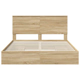 Storage Bed with Drawer Sonoma Oak 160 x 200 cm Engineered Wood 3411189