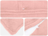 Cushion Cover 12 pcs HOUTEN Pink 50 x 50 cm Faux Rabbit Fur 919371