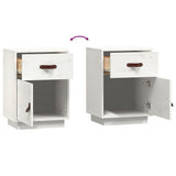Bedside Cabinet White 40x34x55 cm Solid Wood Pine 818307