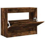Shoe Cabinet Smoked Oak 80x34x63 cm Engineered Wood 839963