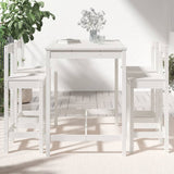 5 Piece Garden Bar Set White Solid Wood Pine 3154751