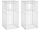 Gabion Basket Posts 2 pcs 50x50x140 cm Iron 151271