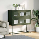 ZNTS Sideboard Olive Green 100.5x39x107 cm Cold-rolled Steel 853426