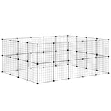 36-Panel Pet Cage with Door Black 35x35 cm Steel 3114039