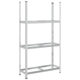 3-Layer Tyre Shelf Silver 110x40x200 cm Steel 4016970
