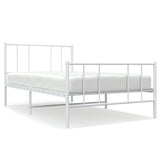 Metal Bed Frame without Mattress with Footboard White 90x190cm 352539