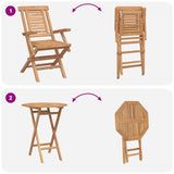 Garden Set 3 pcs Brown Soild Teak Wood 3437396
