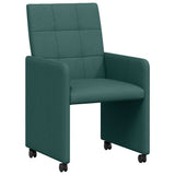 Dining Chairs with Wheels 2 pcs Dark green 58 x 65 x 94 cm 42017834