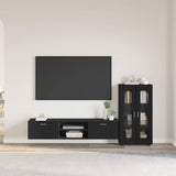 TV Cabinet Set with Drawer FLORIN 3 pcs Black Engineered Wood 3397935