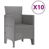 Garden Dining Set 11 pcs Light grey Polypropylene 3378767
