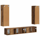 TV Cabinet Set Wall-mounted 3 pcs Old Wood Engineered Wood 3408986