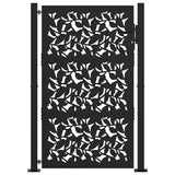 Garden Gate Black 100x150 cm Steel Leaf Design 4100961