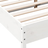 ZNTS Bed Frame with Headboard White 160x200 cm Solid Wood Pine 3216364