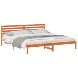 Bed Frame with Headboard Wax Brown 200 x 210 cm Solid Pine Wood 872322