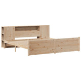 Bookcase Bed without Mattress 180x200cm Super King Solid Wood Pine 3322443