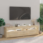 TV Cabinets 2 pcs with LED Lights Sonoma Oak 75x35x40 cm 804398