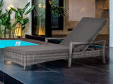 Rattan Sun Lounger Garden Lounger Rattan Wicker w/ 4-Level Adjustable Headrest, 52.5H x 192L x 62.5W T3398P317802
