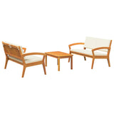 Bistro Set with Cushion 3 pcs Brown Polyester 3328615