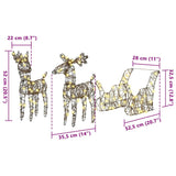 Reindeer Pull Sleigh Warm White 53 x 28 x 33 cm Rattan 42019083
