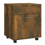 Rolling Cabinet Smoked Oak 45x38x54 cm Engineered Wood 815963