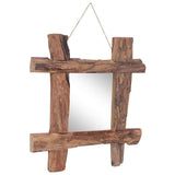 Log Mirror Natural 50x50 cm Recycled Teak Wood 283933