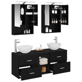 Bathroom Furniture Set 5 pcs Black Oak 3406720