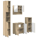 Bathroom Furniture Set 4 pcs Sonoma Oak Engineered wood & Metal 3392965