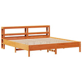 Bed Frame without Mattress Wax Brown 200x200 cm Solid Wood Pine 3306137