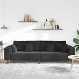 Velvet Sofa with Cushion Black 208 cm Velvet 3335158
