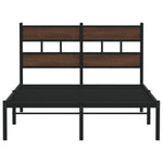 Bed Frame without Mattress with Headboard Brown Oak 120x190 cm Small Double 4017148
