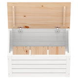 Storage Box White 59.5x36.5x33 cm Solid Wood Pine 823615