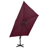 Cantilever Garden Parasol with Double Top 300x300 cm Bordeaux Red 312380