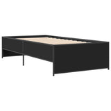 Bed Frame without Mattress Black 75x190 cm Small Single 845251