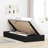 Storage Bed with Headboard Black 90 x 190 cm Fabric 3370045