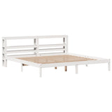 Bed Frame without Mattress White 200x200 cm Solid Wood Pine 3305731